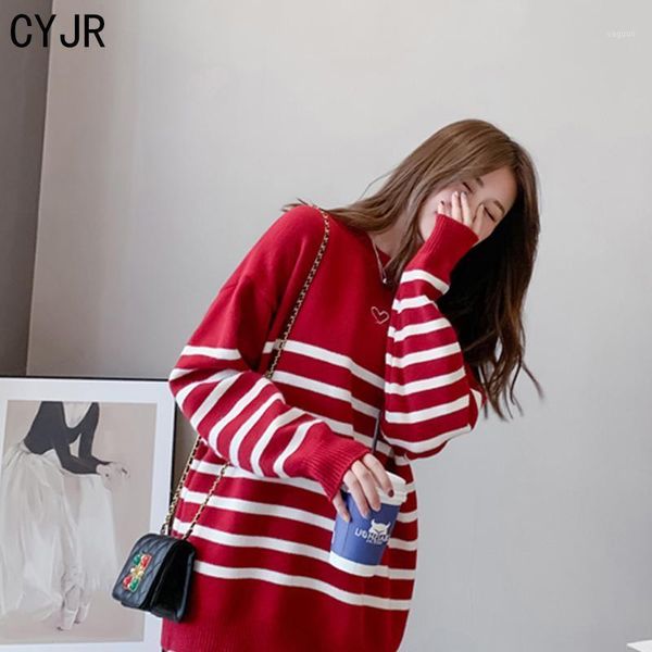 cyjr autumn/winter 2021 new pullover women's sweaters with contrasting colors and stripes casual loose knitted sweater women1, White;black
cyjr autumn/winter 2021 new pullover women's sweaters with contrasting colors and stripes casual loose knitted sweater women1, White;black