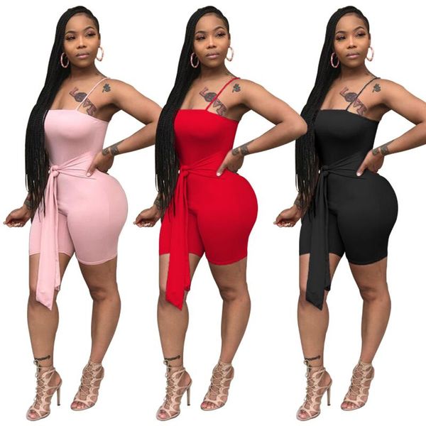 women's summer fashion casual spaghetti strap solid playsuits rompers, Black;white
women's summer fashion casual spaghetti strap solid playsuits rompers, Black;white
