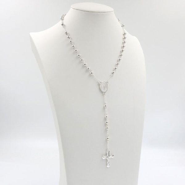1 catholic religious,women/men pure white plated christian virgin mary rosary necklace jewelry cross jesus pendant, Silver
1 catholic religious,women/men pure white plated christian virgin mary rosary necklace jewelry cross jesus pendant, Silver
