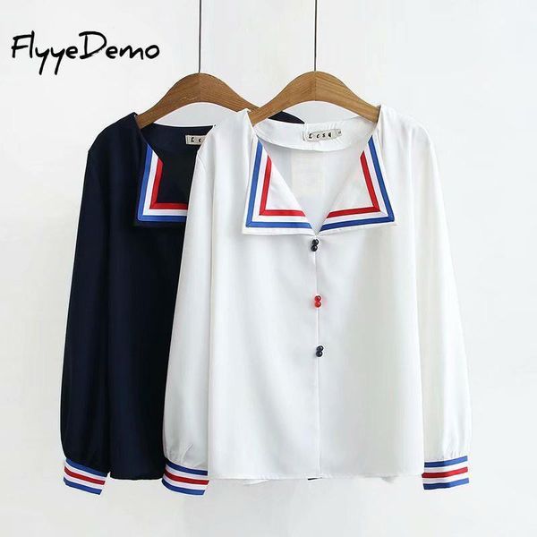 chic early autumn preppy style color-hit sweet fashion women sailor collar fresh puff-sleeved all-match shirts plus size1, White
chic early autumn preppy style color-hit sweet fashion women sailor collar fresh puff-sleeved all-match shirts plus size1, White