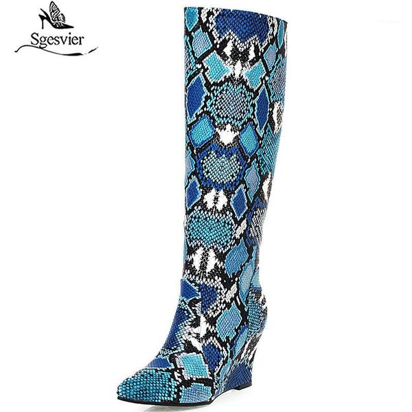 sgesvier big size 43 women knee high boots snake pointed toe zip wedges shoes autumn winter boots ladies party prom shoes g8061, Black
sgesvier big size 43 women knee high boots snake pointed toe zip wedges shoes autumn winter boots ladies party prom shoes g8061, Black