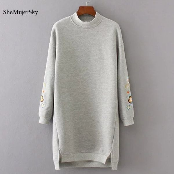 shemujersky sweatshirt women long hoodie dress embroidery floral moleton feminino pullover womens 2017 winter y200610, Black
shemujersky sweatshirt women long hoodie dress embroidery floral moleton feminino pullover womens 2017 winter y200610, Black