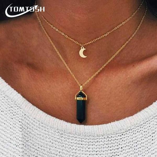 famshin fashion crystal opals pendant multi-layer necklace choker stone natural goldplated alloy chain double layer necklaces, Silver
famshin fashion crystal opals pendant multi-layer necklace choker stone natural goldplated alloy chain double layer necklaces, Silver
