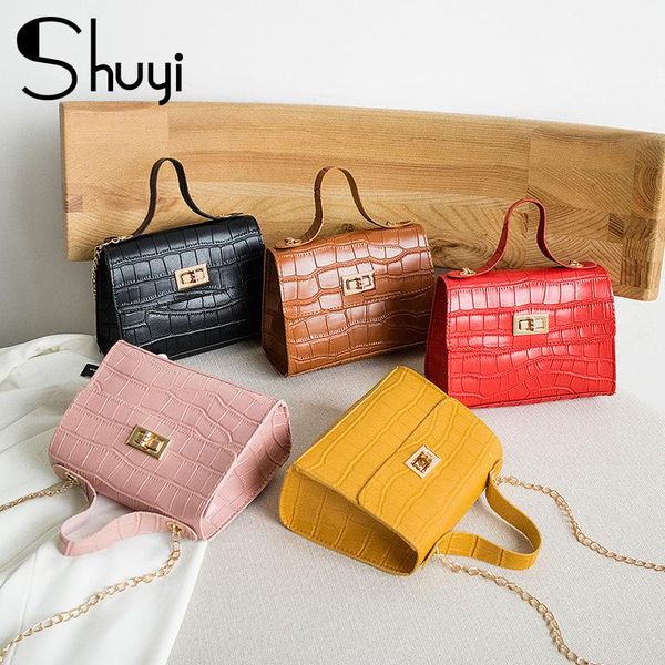 fashion pu leather women bags 2020 summer new crocodile pattern ladies handbag shoulder messenger chain lock small square bags
fashion pu leather women bags 2020 summer new crocodile pattern ladies handbag shoulder messenger chain lock small square bags