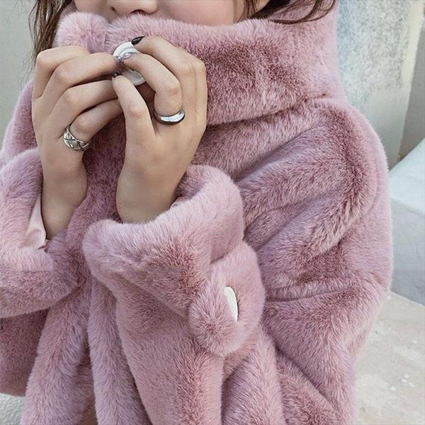 hstar faux fur coat women casual korean loose hoodies furry thick bat sleeved warm long faux rabbit fur jacket winter coat, Black
hstar faux fur coat women casual korean loose hoodies furry thick bat sleeved warm long faux rabbit fur jacket winter coat, Black