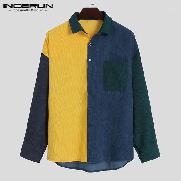 man vinatge buttons shirts streetwear incerun leisure corduroy shirts men patchwork chemise long sleeve lapel neck camisa s-3xl1, White;black
man vinatge buttons shirts streetwear incerun leisure corduroy shirts men patchwork chemise long sleeve lapel neck camisa s-3xl1, White;black