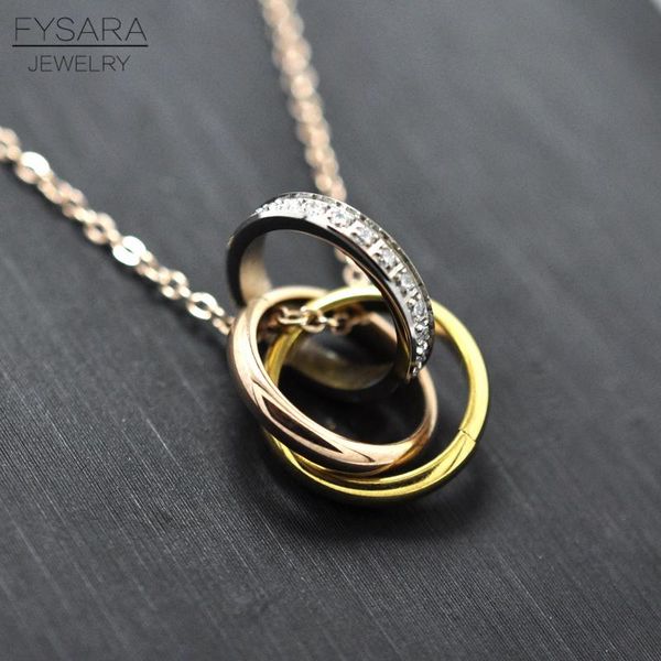 pendant necklaces fysara classic brand cz crystals three circle necklace & woman choker rose gold color party wedding gift, Silver
pendant necklaces fysara classic brand cz crystals three circle necklace & woman choker rose gold color party wedding gift, Silver