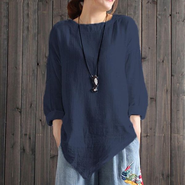 women vintage cotton linen blouses 2021 autumn long sleeve plus size shirts asymmetric casual loose camisa feminina, White
women vintage cotton linen blouses 2021 autumn long sleeve plus size shirts asymmetric casual loose camisa feminina, White