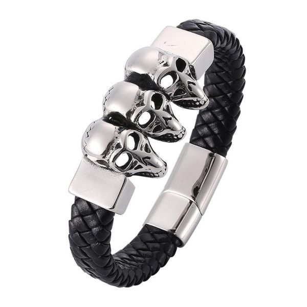 charm bracelets personality men's braided rope bracelet punk hip hop stainless steel magnet buckle skull scalp bangle for cool men boys, Golden;silver
charm bracelets personality men's braided rope bracelet punk hip hop stainless steel magnet buckle skull scalp bangle for cool men boys, Golden;silver