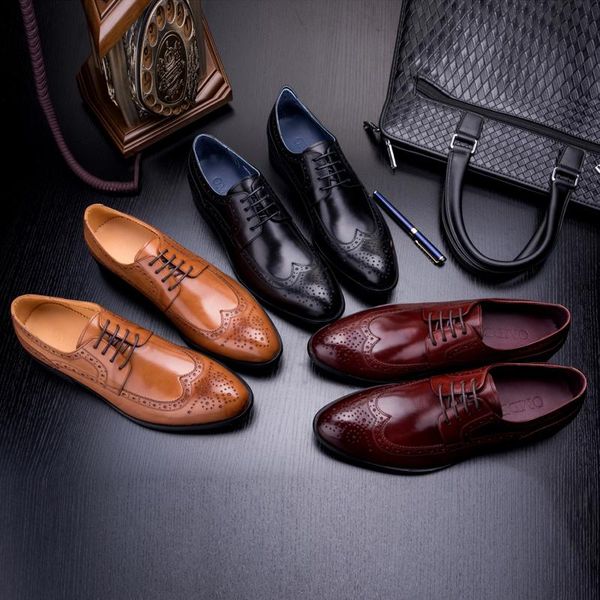 new leather shoes men british brogue men vintage carved formal business shoes dress oxfords, Black
new leather shoes men british brogue men vintage carved formal business shoes dress oxfords, Black