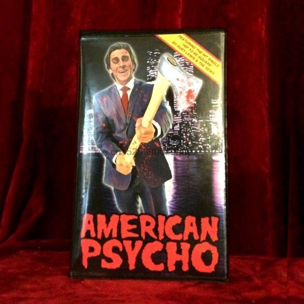 спорт американский психопат vhs tape + пользовательские произведение clamshell case big box подписанные пронумерованных