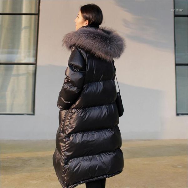 women's down & parkas 2021 winter jacket female long section black white duck scorpion big fur collar thick section1
women's down & parkas 2021 winter jacket female long section black white duck scorpion big fur collar thick section1