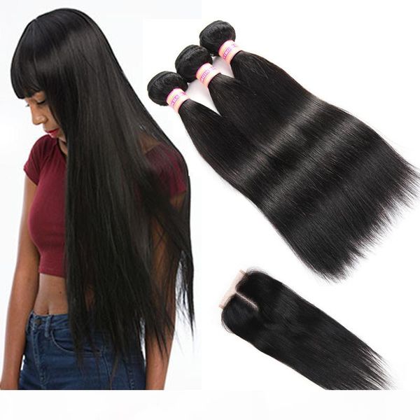 10a brazilian hair 4 bundles with closure brazilian virgin straight hair extensions human hair bundle with lace closure, Black
10a brazilian hair 4 bundles with closure brazilian virgin straight hair extensions human hair bundle with lace closure, Black