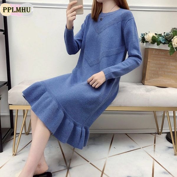 new ruffle loose sweater dress autumn winter casual long sleeve bodycon dresses ladies plus size knitted trumpet dress 201109, Black;gray
new ruffle loose sweater dress autumn winter casual long sleeve bodycon dresses ladies plus size knitted trumpet dress 201109, Black;gray