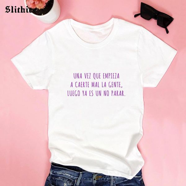 women's t-shirt fashion women spanish letter print tshirt summer lady casual t-shirts hipster girl tee camiseta feminina, White
women's t-shirt fashion women spanish letter print tshirt summer lady casual t-shirts hipster girl tee camiseta feminina, White