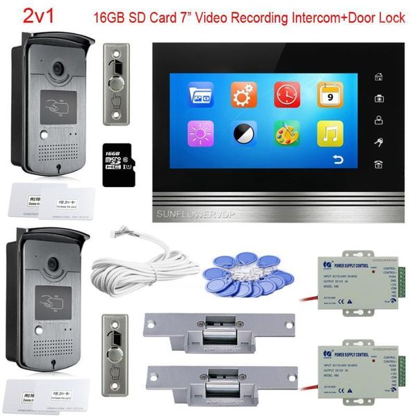 video door phones for 2 doors doorbell rfid 16gb sd card recording 7" indoor monitor with electric lock full kit1
video door phones for 2 doors doorbell rfid 16gb sd card recording 7" indoor monitor with electric lock full kit1