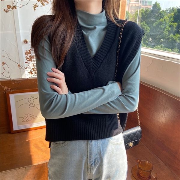 winter korean harajuku women sweater vest 2019 new loose pullover sweater net red v-neck outer wear knitted vest sueter de mujer 1023, Black;white
winter korean harajuku women sweater vest 2019 new loose pullover sweater net red v-neck outer wear knitted vest sueter de mujer 1023, Black;white