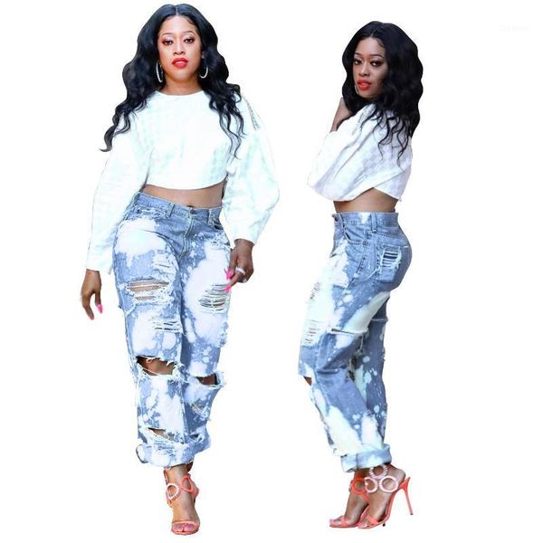 fashion nostalgic ground white two-color front and rear holes without elastic straight jeans women's new style1, Blue
fashion nostalgic ground white two-color front and rear holes without elastic straight jeans women's new style1, Blue