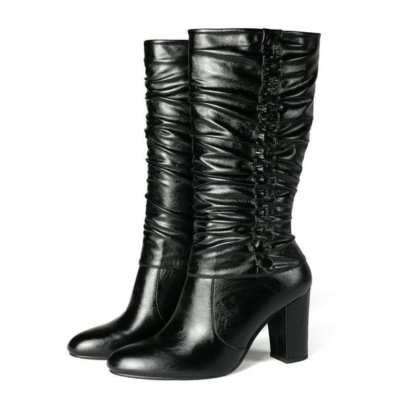 2021 new knee high women boots autumn winter hoof high heel fashion long boots pu leather zipper women shoes size 34-43, Black
2021 new knee high women boots autumn winter hoof high heel fashion long boots pu leather zipper women shoes size 34-43, Black