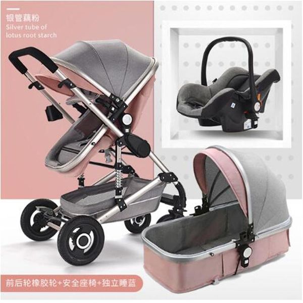 pink and gray baby stroller 2 in 3 in 1 high landscape strollers eco leather absorber four wheel trolley baby pushchair
pink and gray baby stroller 2 in 3 in 1 high landscape strollers eco leather absorber four wheel trolley baby pushchair