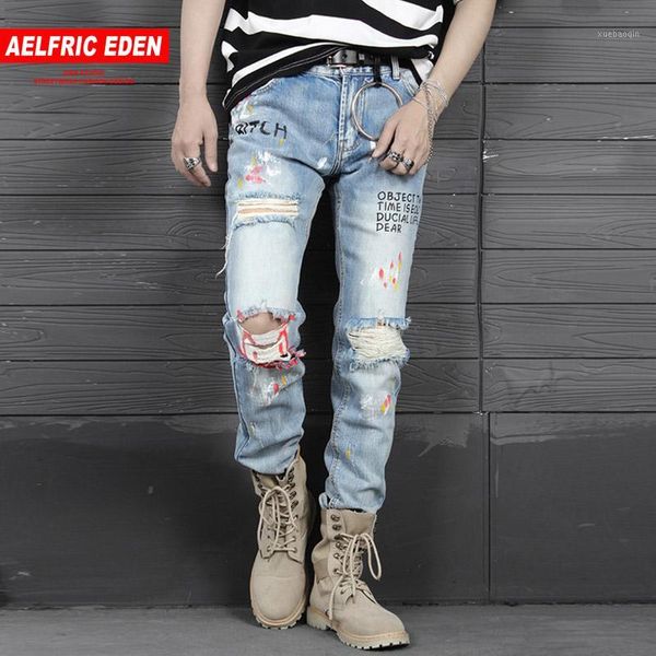 aelfric eden mens biker jeans fashion casual pants graffiti ripped hole 2018 distressed slim denim jean hip hop streetwear pa2431, Blue
aelfric eden mens biker jeans fashion casual pants graffiti ripped hole 2018 distressed slim denim jean hip hop streetwear pa2431, Blue