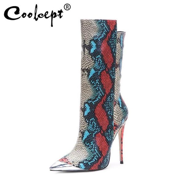 boots coolcept size 34-45 women mid calf snake print winter designer shoes pointed toe high heel party footwear, Black
boots coolcept size 34-45 women mid calf snake print winter designer shoes pointed toe high heel party footwear, Black