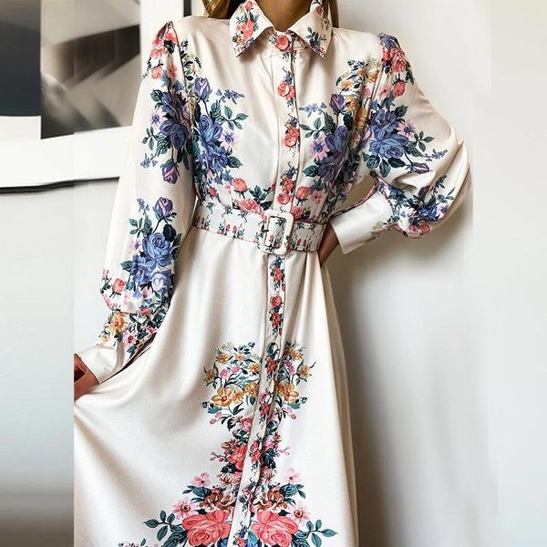 casual dresses elegant women vintage floral printed turn-down collar long maxi dress, Black;gray
casual dresses elegant women vintage floral printed turn-down collar long maxi dress, Black;gray
