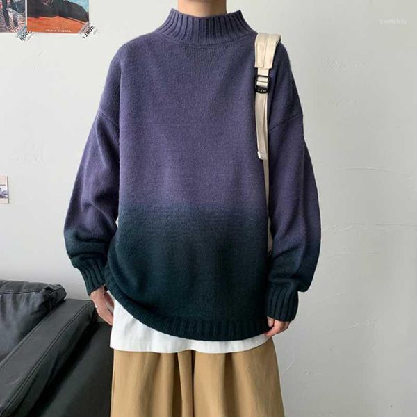 men's sweaters trendy gradient sweater 2021 winter couple loose bottoming shirt handsome men half high neck simple sweater1, White;black
men's sweaters trendy gradient sweater 2021 winter couple loose bottoming shirt handsome men half high neck simple sweater1, White;black