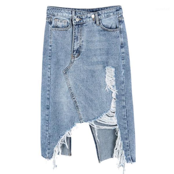 2020 summer casual irregular high waist denim skirt light wash women ripped holes streetwear skirt female saia mujer1, Black
2020 summer casual irregular high waist denim skirt light wash women ripped holes streetwear skirt female saia mujer1, Black