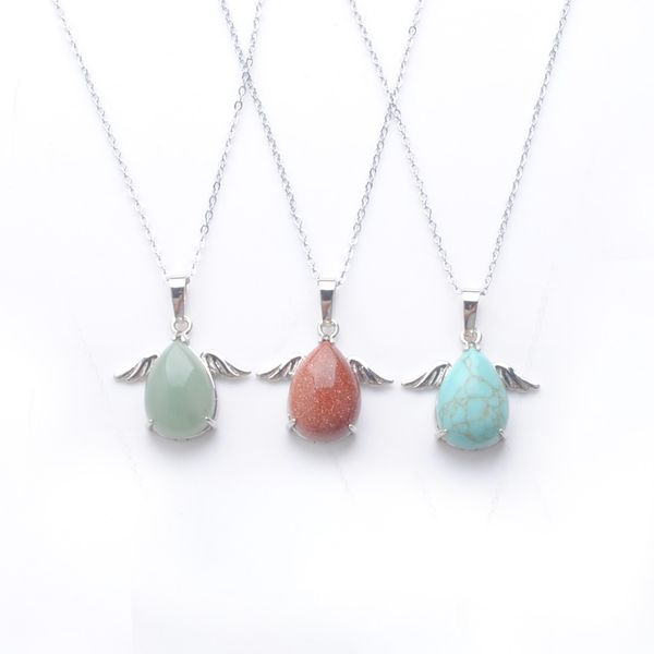 wholesale lovely gemstone pendant & necklace for women natural stone teardrop beads elegant jewelry gift chain 45cm dbn415, Silver
wholesale lovely gemstone pendant & necklace for women natural stone teardrop beads elegant jewelry gift chain 45cm dbn415, Silver