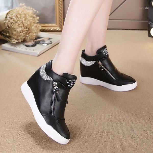 shoes women high ankle boots fashion wedge sneakers hidden heels women's elevator walking shoes zipper rhinestone trainers1, Black
shoes women high ankle boots fashion wedge sneakers hidden heels women's elevator walking shoes zipper rhinestone trainers1, Black