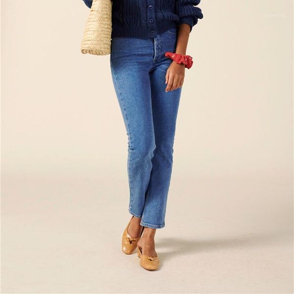 women high waist jeans cropped zipper solid color cotton casual vintage denim ankle-length trousers1, Blue
women high waist jeans cropped zipper solid color cotton casual vintage denim ankle-length trousers1, Blue