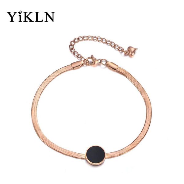 charm bracelets yikln rose gold round black shell chain & link bangles jewelry stainless steel bracelet for women men yb18003, Golden;silver
charm bracelets yikln rose gold round black shell chain & link bangles jewelry stainless steel bracelet for women men yb18003, Golden;silver