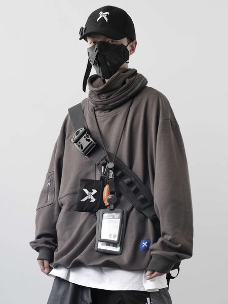 guochao winter pullover coat new wide multi-functional handsome hip-hop long sleeve hooded men's sweater, Black
guochao winter pullover coat new wide multi-functional handsome hip-hop long sleeve hooded men's sweater, Black