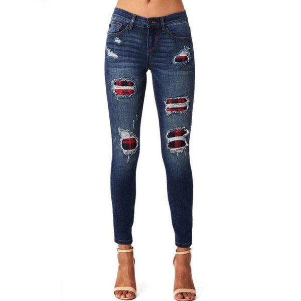 women's jeans fashion girls skinny patchwork plaid mid waist denim trouser women 2021 ripped slim pencil pants female washed d25, Blue
women's jeans fashion girls skinny patchwork plaid mid waist denim trouser women 2021 ripped slim pencil pants female washed d25, Blue