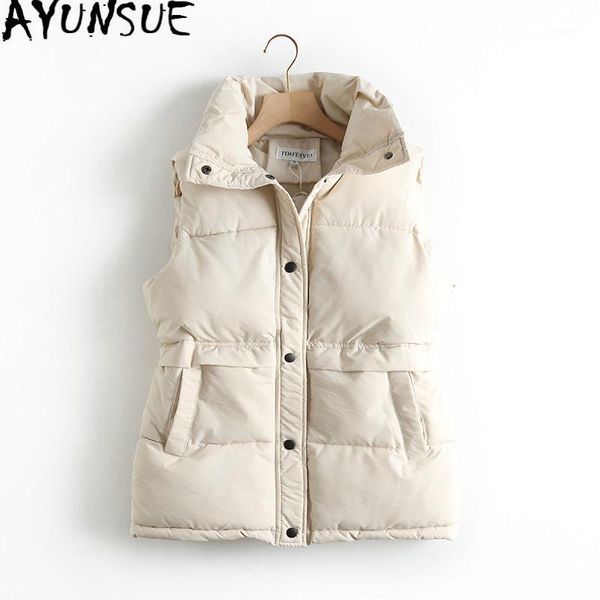 ayunsue women's vest parka autumn winter coat women warm down cotton sleeveless jacket puffer chalecos para mujer 2020 kj50071, Black;white
ayunsue women's vest parka autumn winter coat women warm down cotton sleeveless jacket puffer chalecos para mujer 2020 kj50071, Black;white