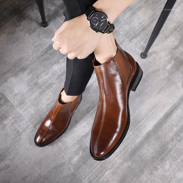 2020 winter pu leather boots men pointed toe elastic band ankle boots low heel casual motorcycle shoes1, Black
2020 winter pu leather boots men pointed toe elastic band ankle boots low heel casual motorcycle shoes1, Black