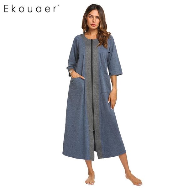 ekouaer long nightgown women autumn winter sleepwear nightdress nightwear three quarters sleeve round neck pocket night dress y200425, Black;red
ekouaer long nightgown women autumn winter sleepwear nightdress nightwear three quarters sleeve round neck pocket night dress y200425, Black;red