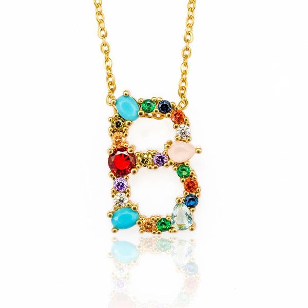 26 english alphabet necklaces inlaid colorful charm zircon necklace beautiful charm a-z pendant female accessories, Golden;silver
26 english alphabet necklaces inlaid colorful charm zircon necklace beautiful charm a-z pendant female accessories, Golden;silver