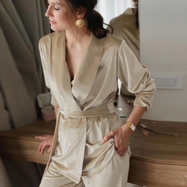 women's sleepwear hiloc khaki spring robe set with sash warm knitted long sleeve women velvet pajamas pants nightwear 2021 pajama, Black;red
women's sleepwear hiloc khaki spring robe set with sash warm knitted long sleeve women velvet pajamas pants nightwear 2021 pajama, Black;red