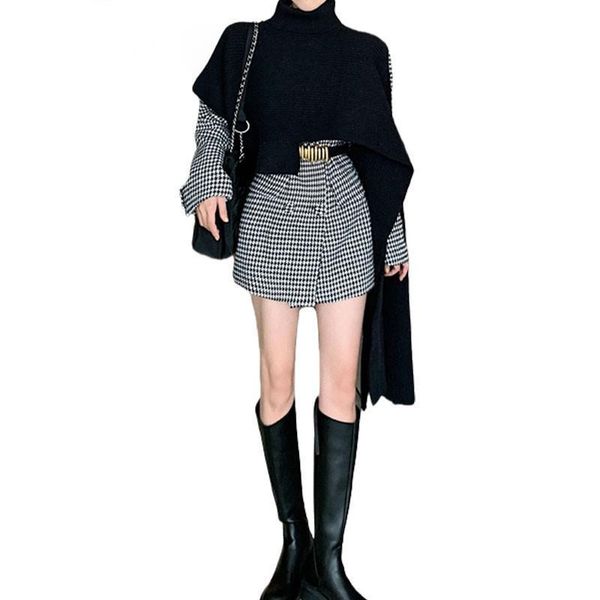 women's suits & blazers korean women plaid blazer temperament ladies black coat belt long sleeve loose suit jacket fashion, White;black
women's suits & blazers korean women plaid blazer temperament ladies black coat belt long sleeve loose suit jacket fashion, White;black