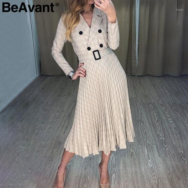 beavant v-neck plaid blazer dress women long sleeve elegant pleated dresses office ladies belt 2020 autumn winter vestidos robe1, Black;gray
beavant v-neck plaid blazer dress women long sleeve elegant pleated dresses office ladies belt 2020 autumn winter vestidos robe1, Black;gray