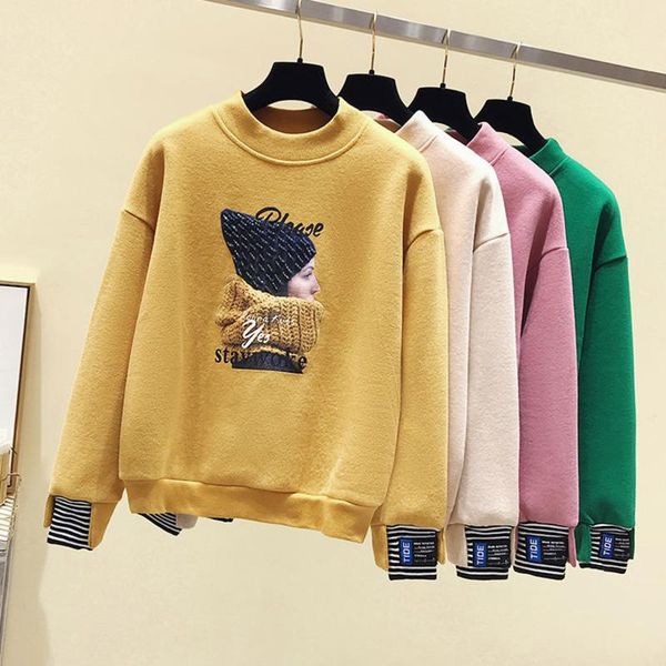 sweatshirt women loose korean version 2020 new winter hatless cartoon long sleeve woman clothes, Black
sweatshirt women loose korean version 2020 new winter hatless cartoon long sleeve woman clothes, Black