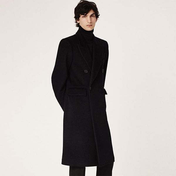 men's woolen coat for fall/winter 2020 new european and american show slim double-breasted mid-length woolen coat1, Black
men's woolen coat for fall/winter 2020 new european and american show slim double-breasted mid-length woolen coat1, Black