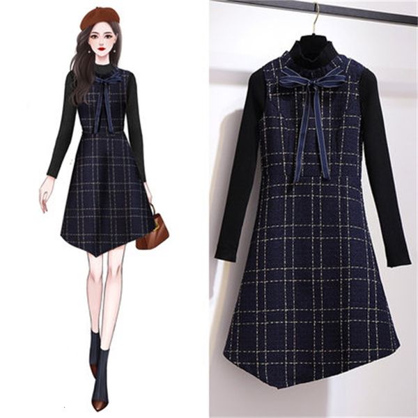2021 new merchall tweed women 2 piece set autumn winter black slim knitted sweater pullovers +bow neck plaid vest woolen suits 3ngu, Black;gray
2021 new merchall tweed women 2 piece set autumn winter black slim knitted sweater pullovers +bow neck plaid vest woolen suits 3ngu, Black;gray
