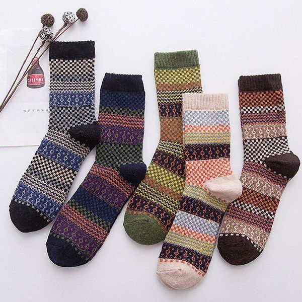 men's socks mens vintage ethnic woolen warm long checked striped geometric ribbed knit c6ud, Black
men's socks mens vintage ethnic woolen warm long checked striped geometric ribbed knit c6ud, Black