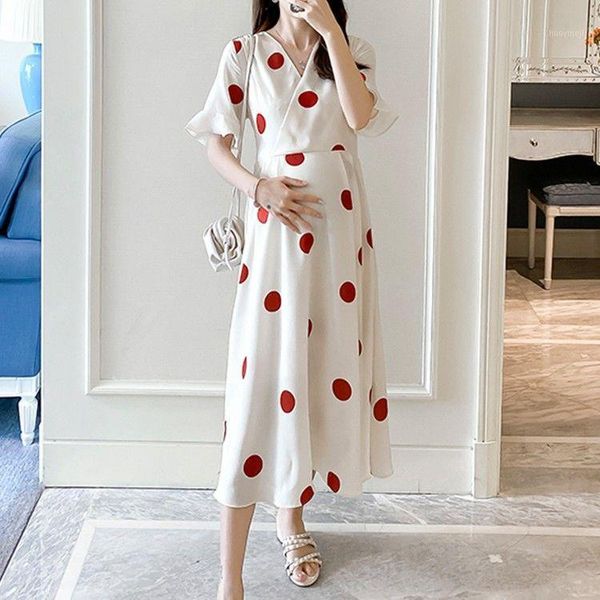 maternity dresses summer dress for pregnant women chiffon polka dot pregnancy long knee slimming po shoot1, White
maternity dresses summer dress for pregnant women chiffon polka dot pregnancy long knee slimming po shoot1, White