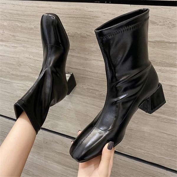 boots square toe short women 2021 wild style thick heel high heels fashion casual winter boots1, Black
boots square toe short women 2021 wild style thick heel high heels fashion casual winter boots1, Black