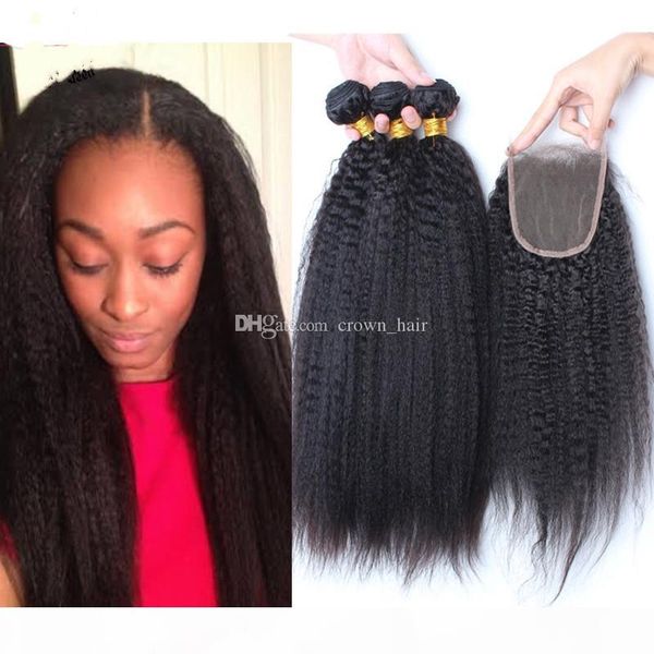 9a brazilian kinky straight hair with closure 100% coarse yaki hair weaves with closure middle part kinky straight hair 3pcs, Black
9a brazilian kinky straight hair with closure 100% coarse yaki hair weaves with closure middle part kinky straight hair 3pcs, Black
