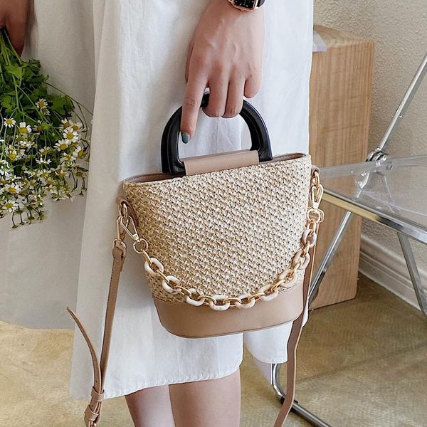 elegant female tote bucket bag 2020 summer new high-quality straw women's designer handbag woven travel shoulder messenger bag
elegant female tote bucket bag 2020 summer new high-quality straw women's designer handbag woven travel shoulder messenger bag